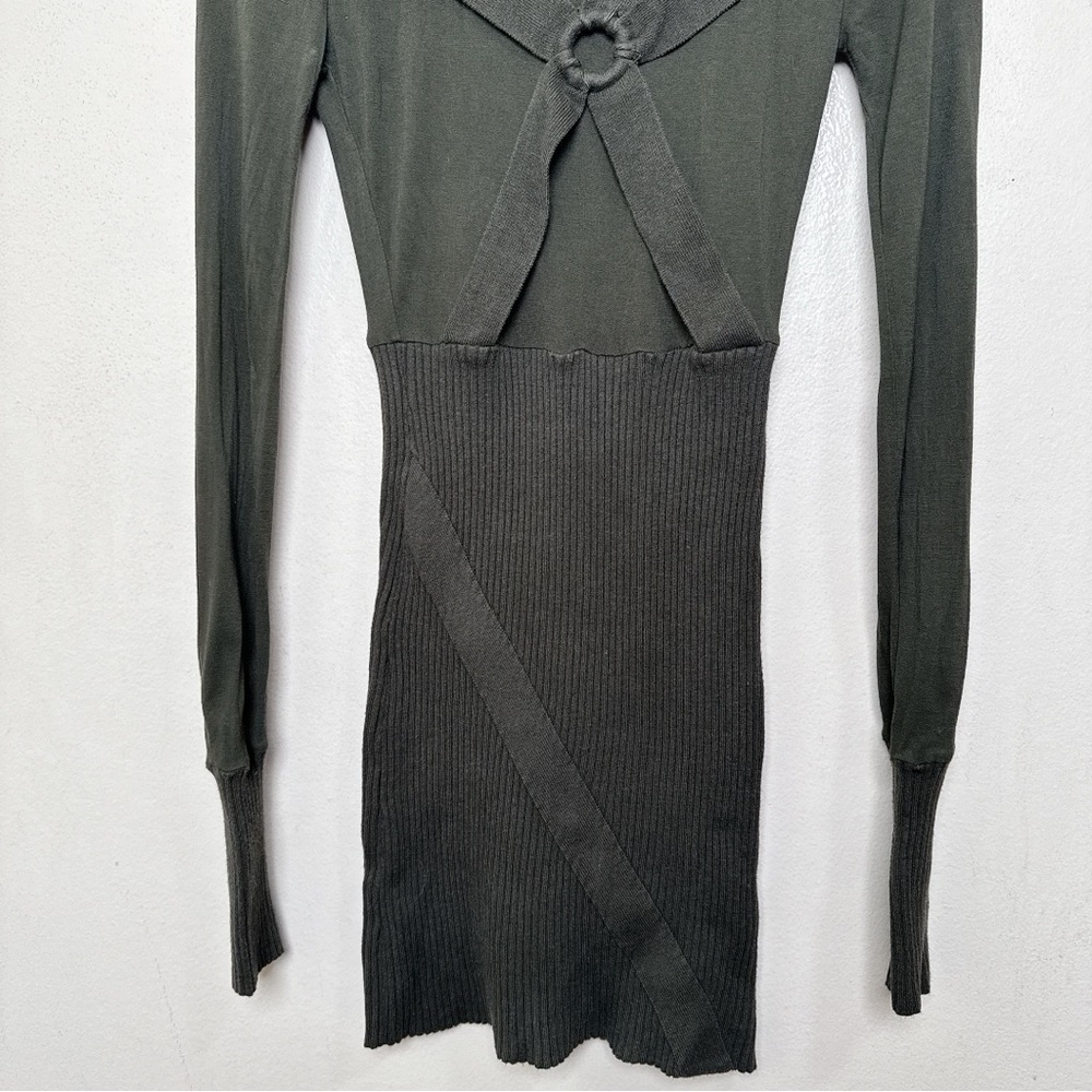 LAMB by Gwen Stefani Womens Small Military Gorp Core Mini Ribbed Dress - Picture 4 of 13